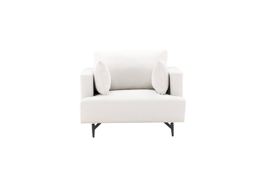 VENTURE DESIGN Sofia lnestol, m. armln - beige polyester og sort stl