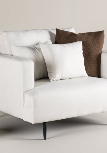 VENTURE DESIGN Sofia lnestol, m. armln - beige polyester og sort stl