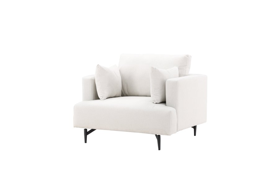 VENTURE DESIGN Sofia lnestol, m. armln - beige polyester og sort stl