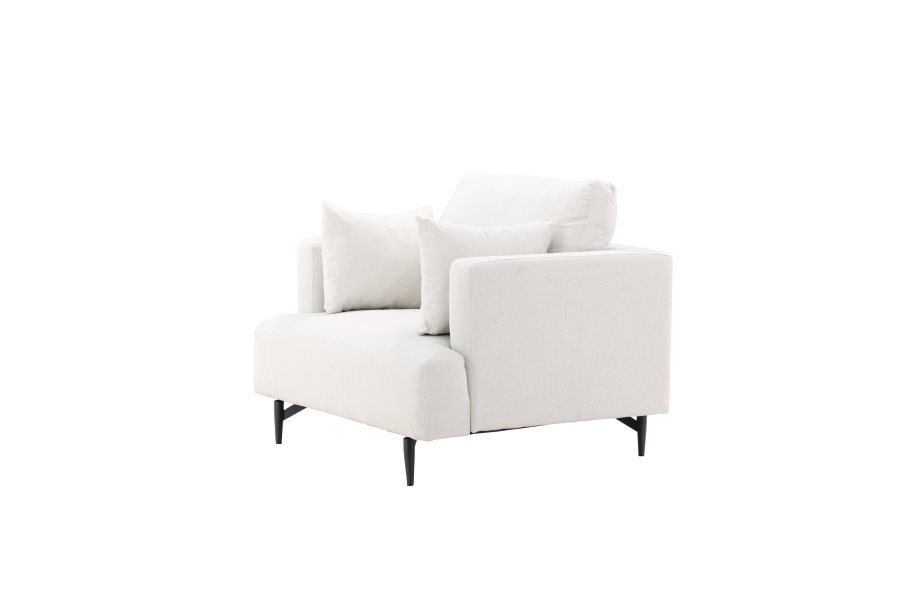 VENTURE DESIGN Sofia lnestol, m. armln - beige polyester og sort stl