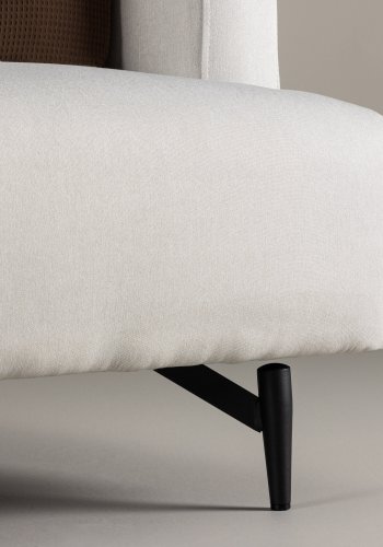 VENTURE DESIGN Sofia lnestol, m. armln - beige polyester og sort stl