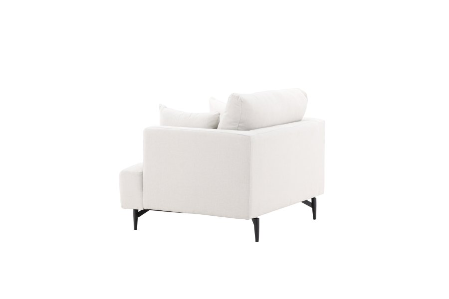 VENTURE DESIGN Sofia lnestol, m. armln - beige polyester og sort stl