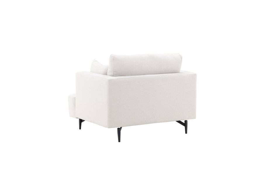VENTURE DESIGN Sofia lnestol, m. armln - beige polyester og sort stl