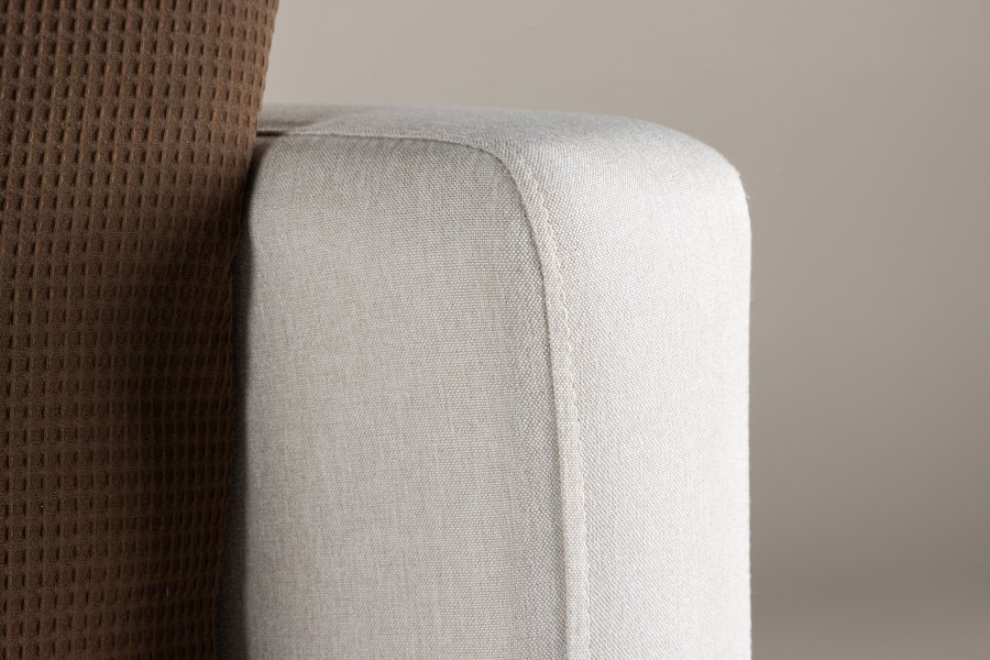 VENTURE DESIGN Sofia lnestol, m. armln - beige polyester og sort stl