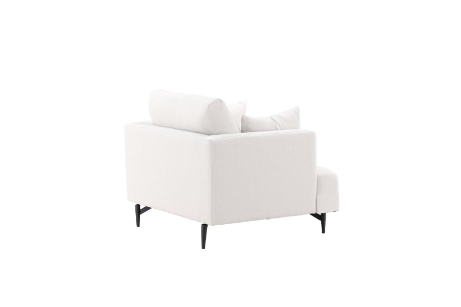 VENTURE DESIGN Sofia lnestol, m. armln - beige polyester og sort stl