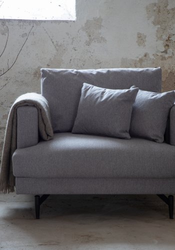 VENTURE DESIGN Sofia lnestol - gr polyester og sort stl