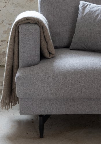 VENTURE DESIGN Sofia lnestol - gr polyester og sort stl