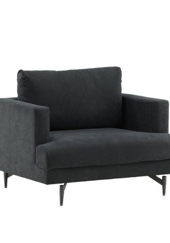 VENTURE DESIGN Sofia lnestol - sort polyester og sort stl