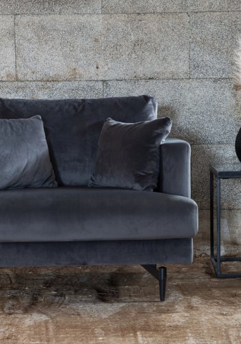 VENTURE DESIGN Sofia lnestol - mrkegr fljl og sort stl