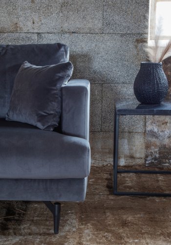 VENTURE DESIGN Sofia lnestol - mrkegr fljl og sort stl