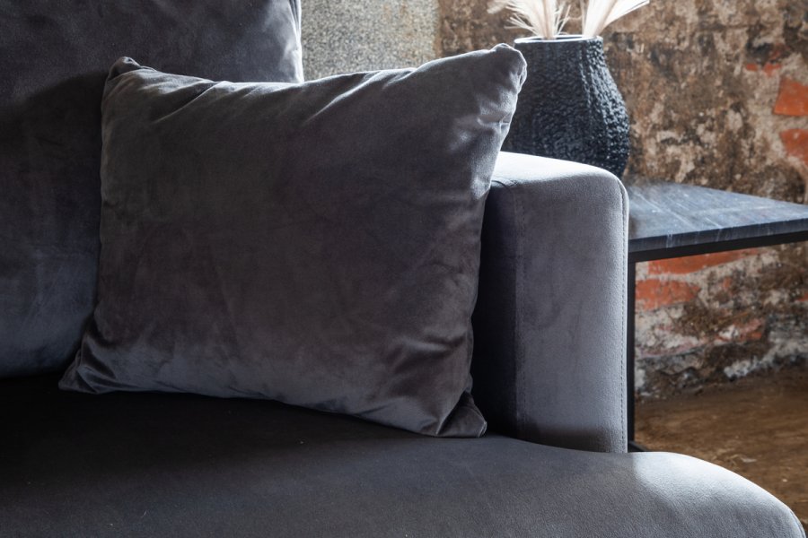 VENTURE DESIGN Sofia lnestol - mrkegr fljl og sort stl