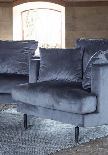 VENTURE DESIGN Sofia lnestol - mrkegr fljl og sort stl