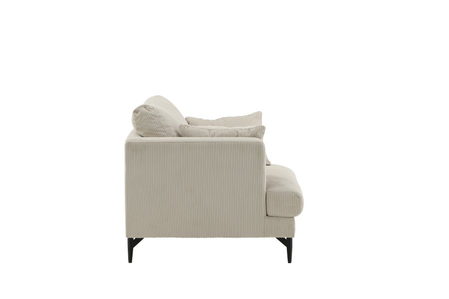 VENTURE DESIGN Sofia lnestol - beige fljl og sort stl