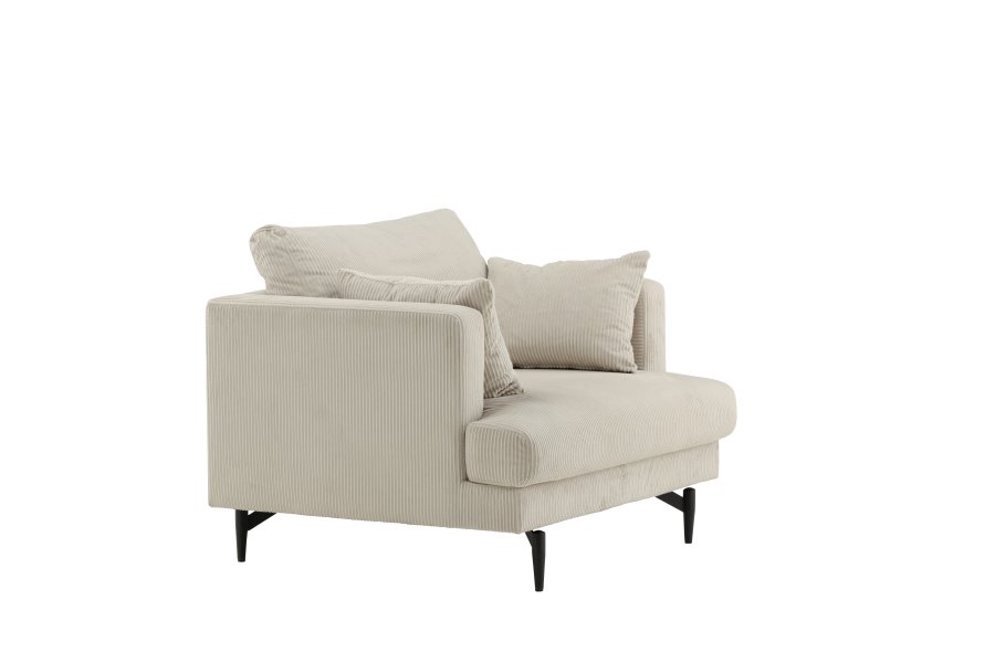 VENTURE DESIGN Sofia lnestol - beige fljl og sort stl