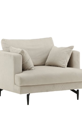 VENTURE DESIGN Sofia lnestol - beige fljl og sort stl