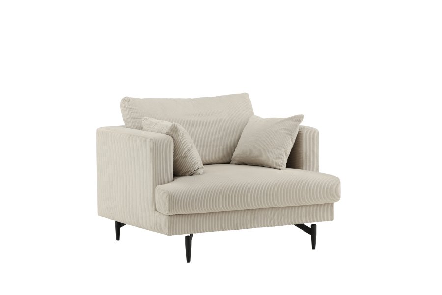 VENTURE DESIGN Sofia lnestol - beige fljl og sort stl