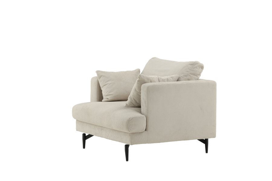 VENTURE DESIGN Sofia lnestol - beige fljl og sort stl
