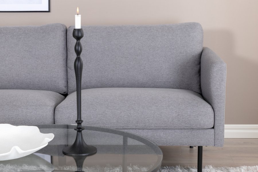 VENTURE DESIGN Zoom 2 pers. sofa - gr polyester og sort stl