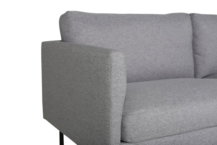 VENTURE DESIGN Zoom 2 pers. sofa - gr polyester og sort stl