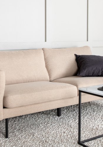 VENTURE DESIGN Zoom 2 pers. sofa - brun polyester og sort stl