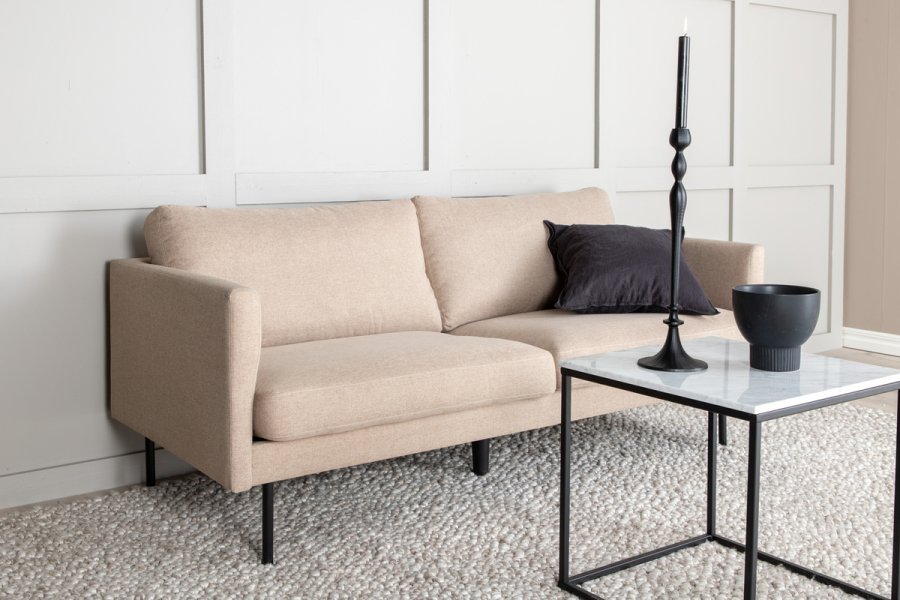 VENTURE DESIGN Zoom 2 pers. sofa - brun polyester og sort stl