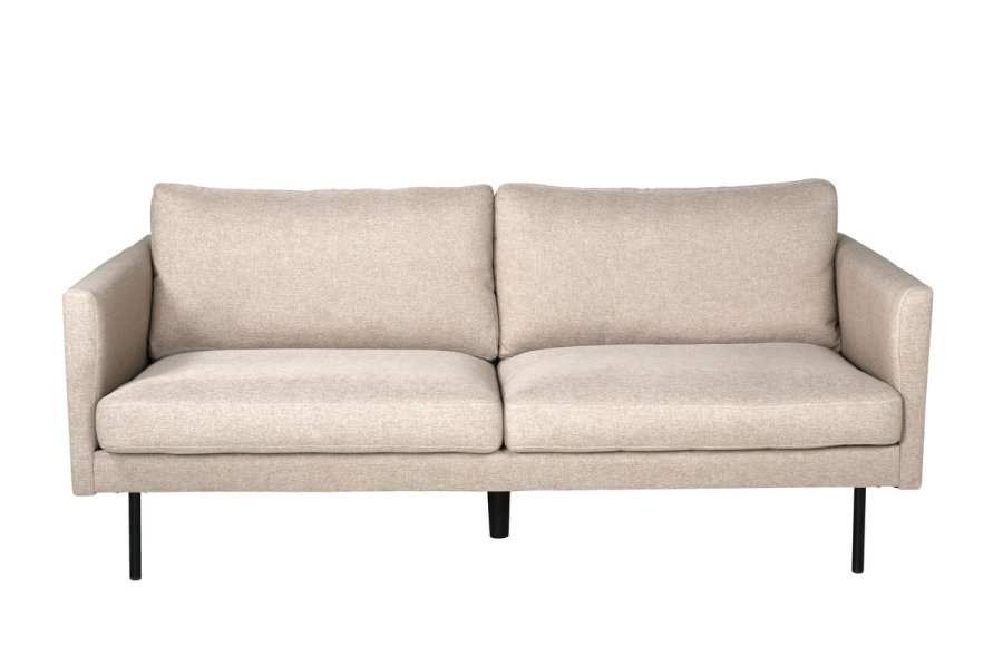 VENTURE DESIGN Zoom 2 pers. sofa - brun polyester og sort stl