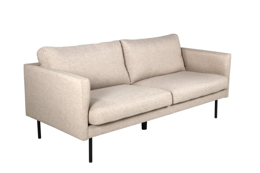 VENTURE DESIGN Zoom 2 pers. sofa - brun polyester og sort stl