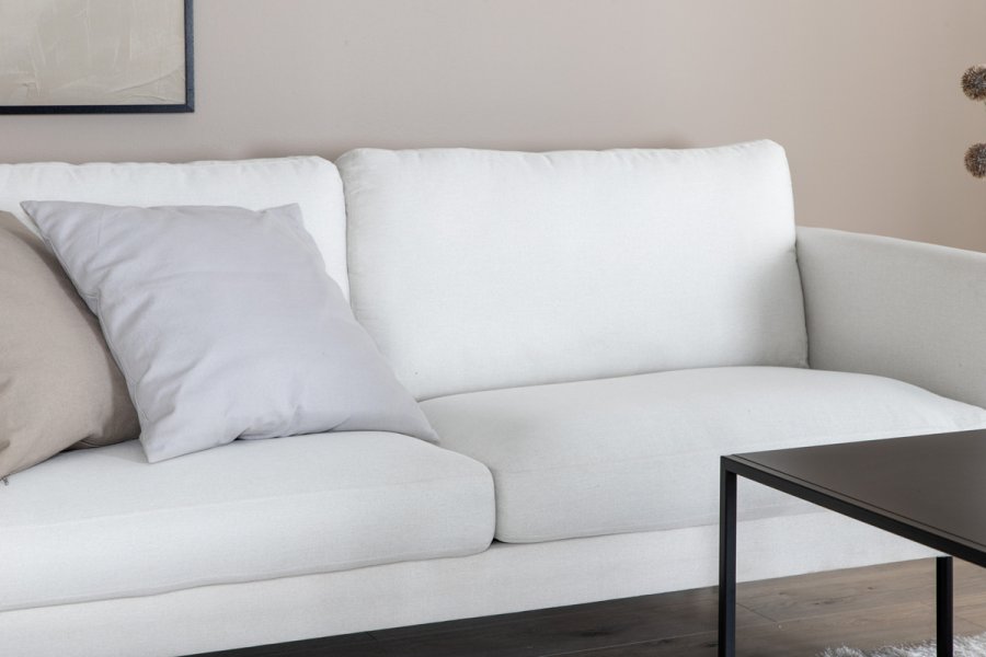 VENTURE DESIGN Zoom 2 pers. sofa - beige polyester og sort stl