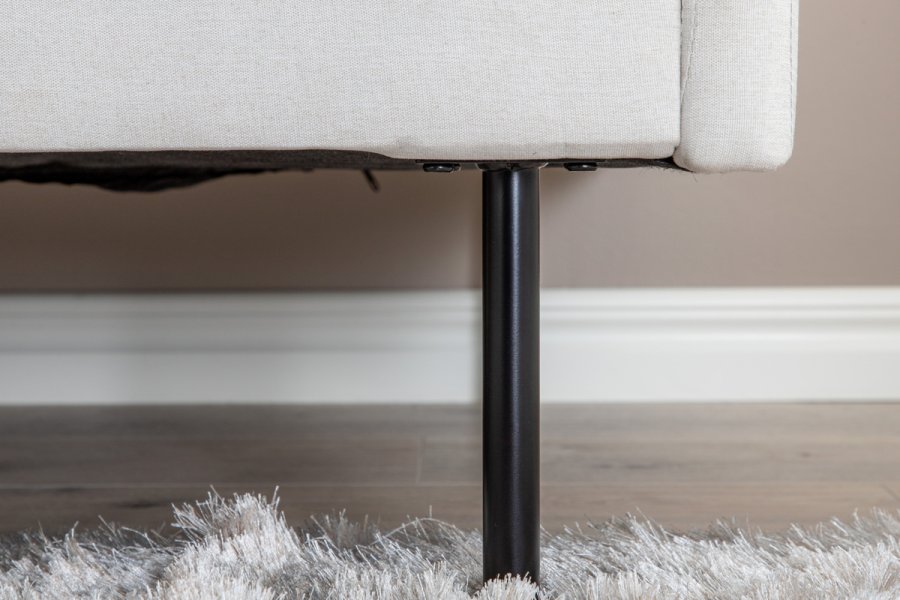 VENTURE DESIGN Zoom 2 pers. sofa - beige polyester og sort stl