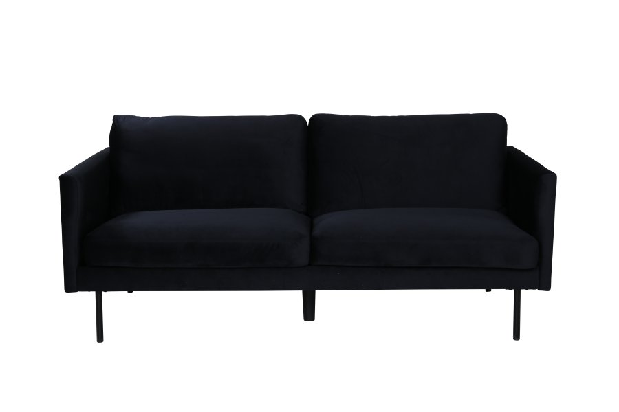VENTURE DESIGN Zoom 2 pers. sofa - sort fljl og sort stl