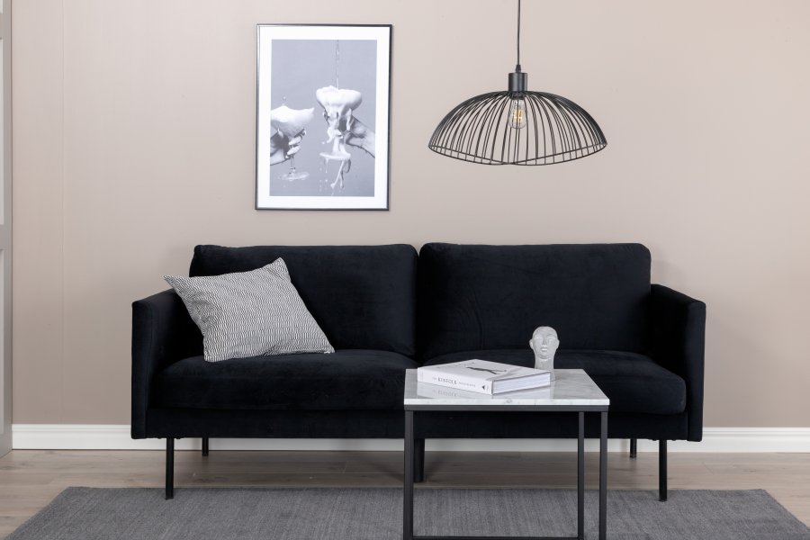 VENTURE DESIGN Zoom 2 pers. sofa - sort fljl og sort stl