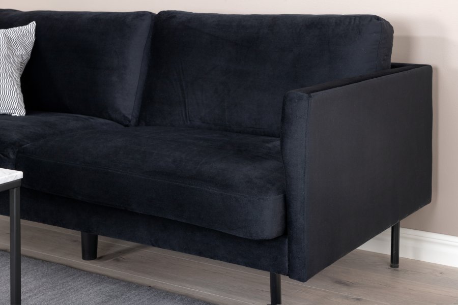 VENTURE DESIGN Zoom 2 pers. sofa - sort fljl og sort stl