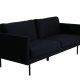 VENTURE DESIGN Zoom 2 pers. sofa - sort fljl og sort stl