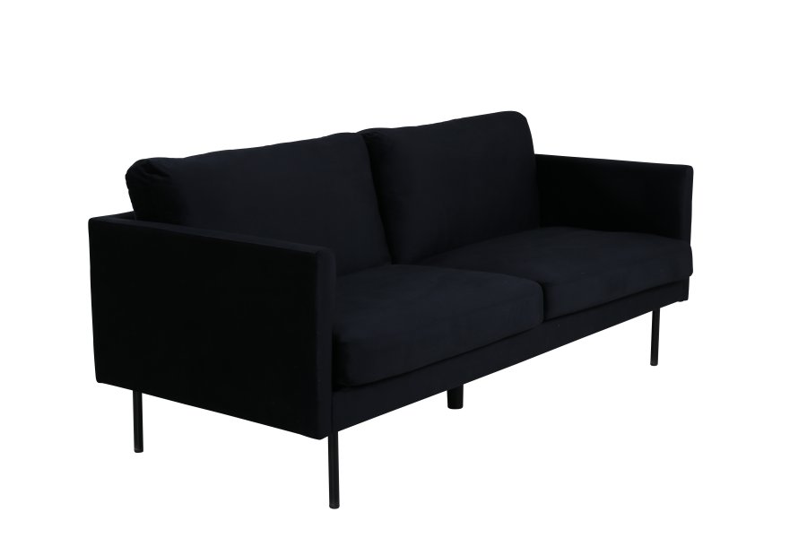 VENTURE DESIGN Zoom 2 pers. sofa - sort fljl og sort stl