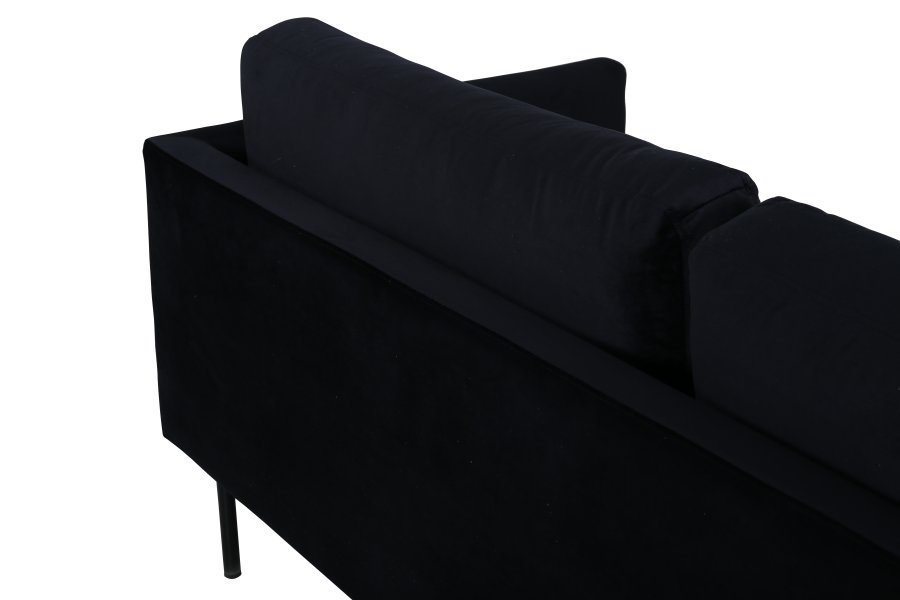 VENTURE DESIGN Zoom 2 pers. sofa - sort fljl og sort stl