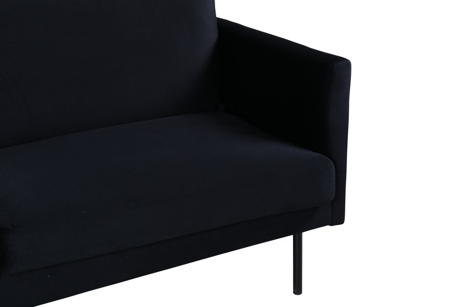 VENTURE DESIGN Zoom 2 pers. sofa - sort fljl og sort stl
