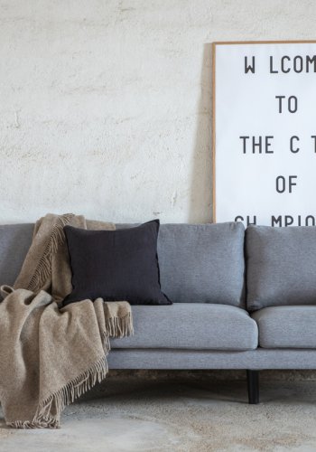 VENTURE DESIGN Zoom 3 pers. sofa - gr polyester og sort stl