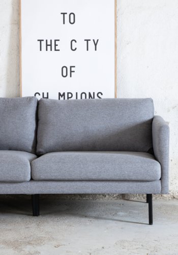 VENTURE DESIGN Zoom 3 pers. sofa - gr polyester og sort stl