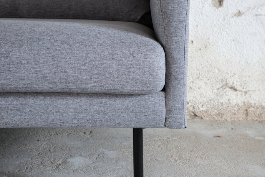 VENTURE DESIGN Zoom 3 pers. sofa - gr polyester og sort stl