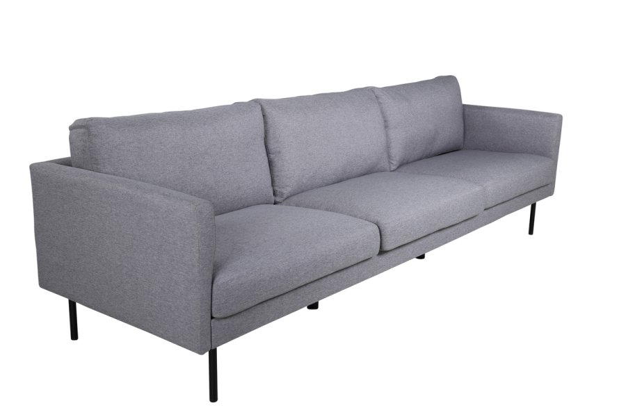 VENTURE DESIGN Zoom 3 pers. sofa - gr polyester og sort stl