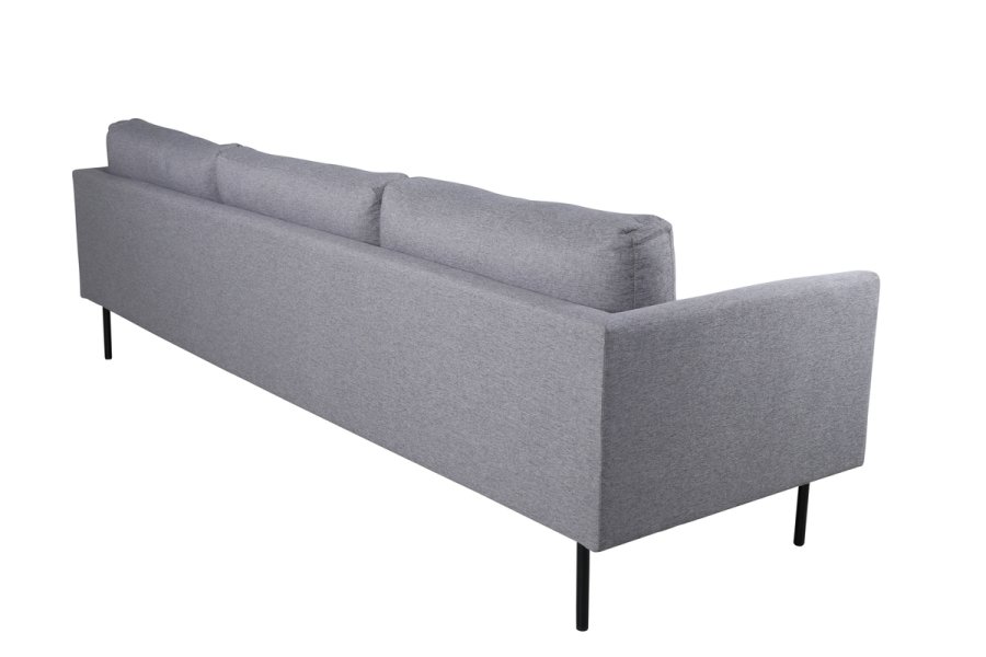 VENTURE DESIGN Zoom 3 pers. sofa - gr polyester og sort stl