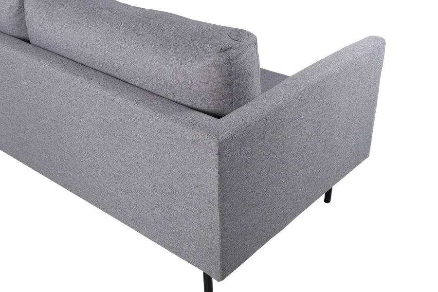VENTURE DESIGN Zoom 3 pers. sofa - gr polyester og sort stl