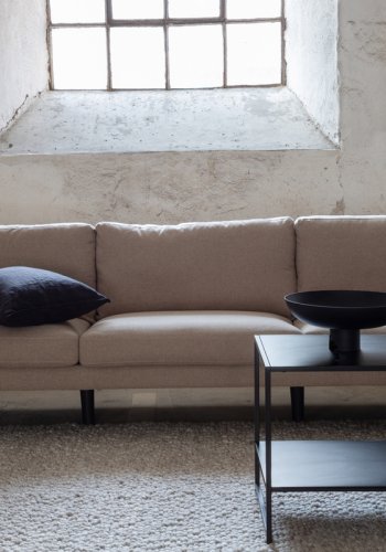 VENTURE DESIGN Zoom 3 pers. sofa - brun polyester og sort stl