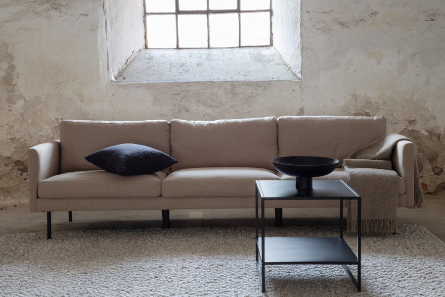 VENTURE DESIGN Zoom 3 pers. sofa - brun polyester og sort stl