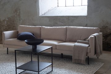 VENTURE DESIGN Zoom 3 pers. sofa - brun polyester og sort stl