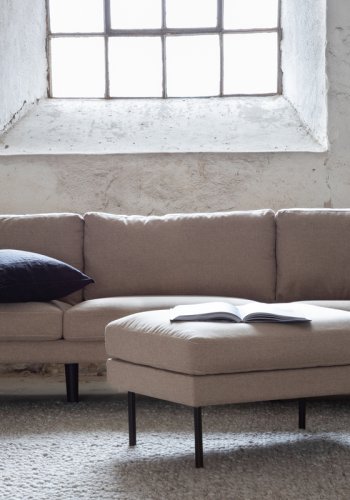 VENTURE DESIGN Zoom 3 pers. sofa - brun polyester og sort stl