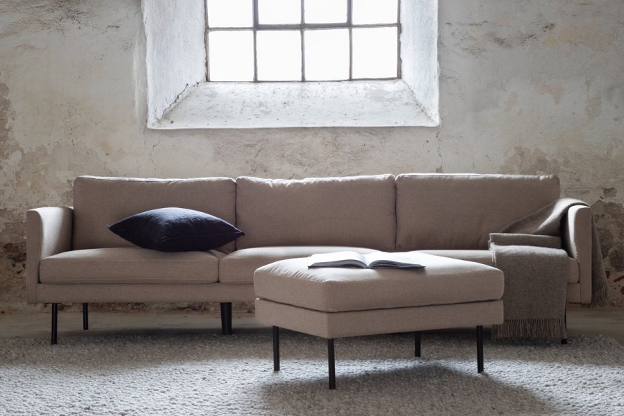 VENTURE DESIGN Zoom 3 pers. sofa - brun polyester og sort stl