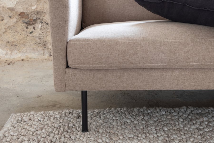 VENTURE DESIGN Zoom 3 pers. sofa - brun polyester og sort stl