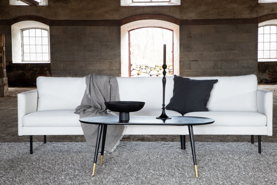 VENTURE DESIGN Zoom 3 pers. sofa - beige polyester og sort stl