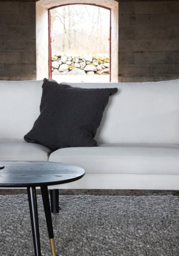 VENTURE DESIGN Zoom 3 pers. sofa - beige polyester og sort stl